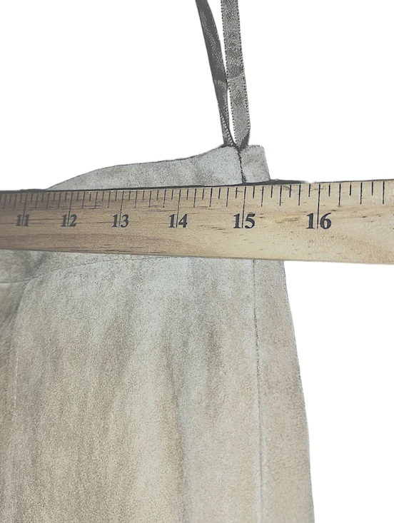Loft Beige Suede Pleated Hem Skirt Women's Size 6    50 - Picture 11 of 14